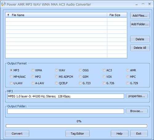 Power AMR MP3 WAV WMA M4A AC3 Audio Converter